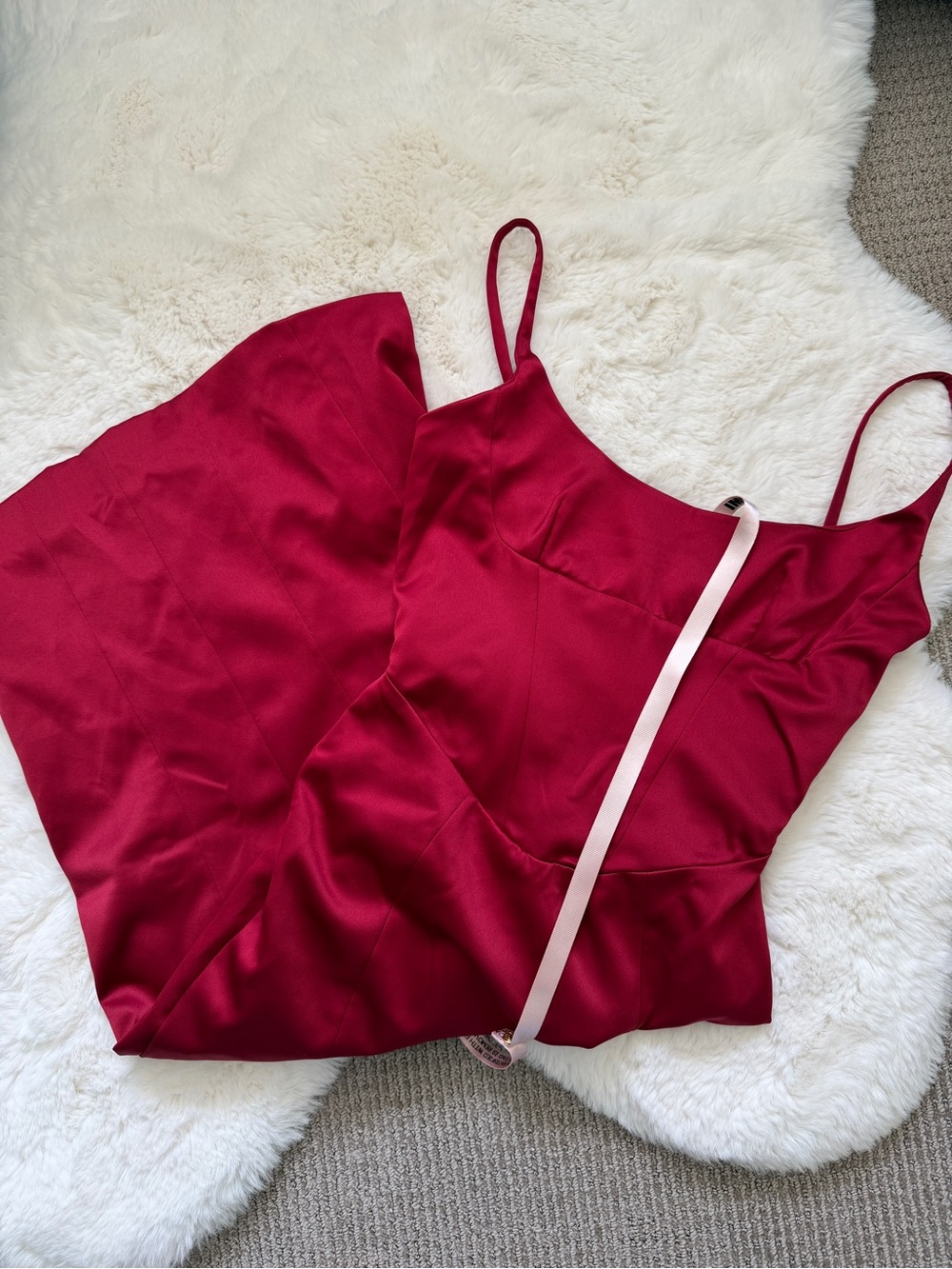 House of CB Satin Slit Bodycon Corset Midi Dress S Plus Cup - Wine Red - Picture 4 of 7